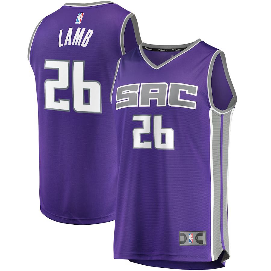 Men Sacramento Kings 26 Jeremy Lamb Fanatics Branded Purple Fast Break Replica NBA Jersey